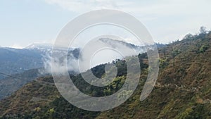 Beautiful mountainview in Dehradun, Uttrakhand and cloudy and foggy sky.