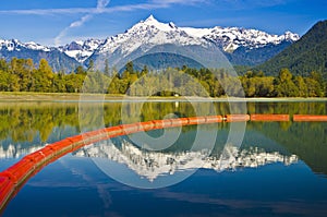 Beautiful Mt Baker reflection and The Baker lake dam