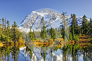 Beautiful Mt. Shuksan Reflecting on Picture Lake
