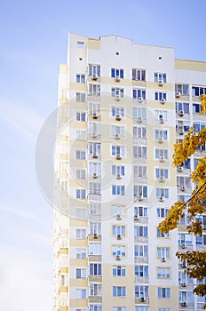 A beautiful multi-storey house , elements of a modern new residential building. Vertical photography