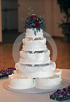 Beautiful Multi-tiered Wedding Cake photo
