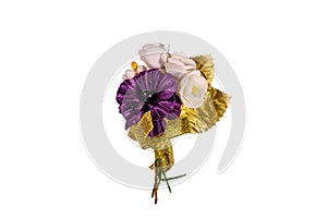 Beautiful multicolored brooch isolated on a white background