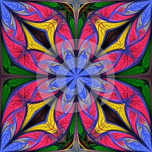 Beautiful multicolored flower pattern. You can use it for stained-glass window, tile, mosaic, ceramic, notebook covers, phone case