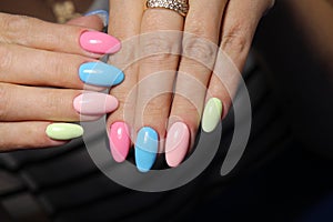 beautiful multicolored manicure