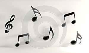 Beautiful Music Notes Flowing