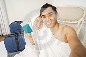 Beautiful muslim couple hajj and umrah