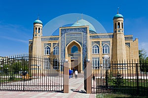 Beautiful muslim mosque on a sunny day against blue sky
