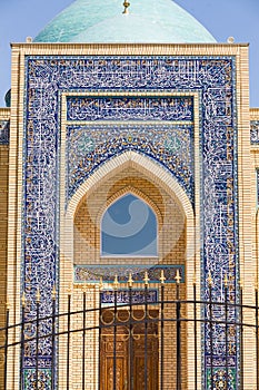 Beautiful muslim mosque on a sunny day against blue sky