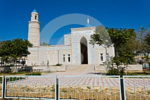 Beautiful muslim mosque on a sunny day against blue sky