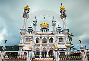 Beautiful muslim prayer Masjid front view. Thittuvilai - Kanyakumari District, Tamilnadu, INDIA. 04-September 2020