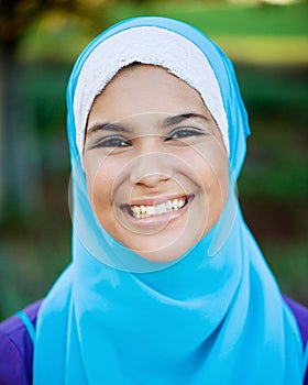 Beautiful Muslim Teen Girl Wearing Hijab