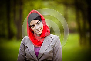 Beautiful muslim woman wearing hijab