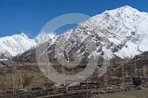 Beautiful Nagar valley near Hopper glacier, Hunza valley, Gilgit Baltistan, Pakistan photo