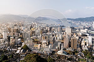 Beautiful Nagasaki City Skyline before sunset time.