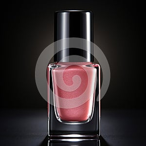 Beautiful nail polish bottle on a dark background. 3d rendering