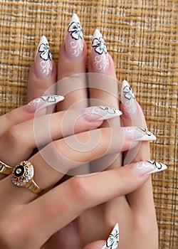 Beautiful nails with Art photo