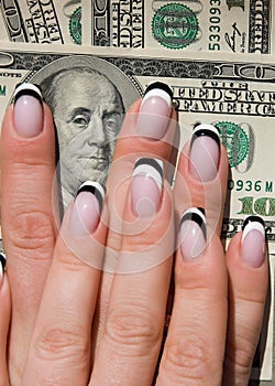 Beautiful nails with Art on money