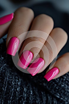 Beautiful nails with a manicure with nail polish