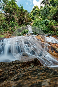 Beautiful Namuang Waterfall 2 during the rainy season in Koh Samui,