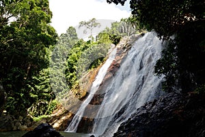 Beautiful Namuang Waterfall during the rainy season in Koh Samui