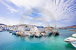 Beautiful Naousa village, Paros island, Cyclades, Greece