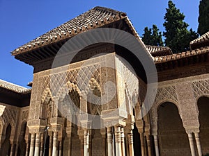 Beautiful Nasrid Palace architecture in Granada