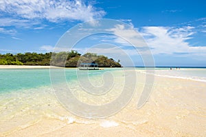Beautiful Natadola Bay, beach and clear sea water of South Pacific Ocean, Fiji