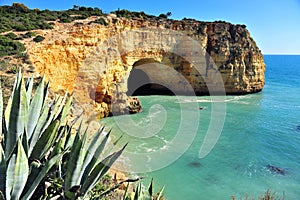 Beautiful natural arch on Carvoeiro cliffs