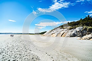 Beautiful natural beach at Reid State Park in Maine, USA