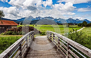 Beautiful natural landscape of the Alps. Forggensee and Schwangau, Germany, Bavaria