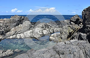 Beautiful Natural Pool Among the Rocks of Aruba