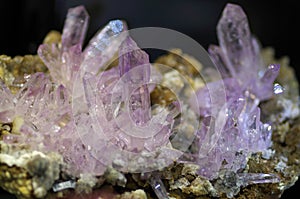Beautiful natural shimmering violet crystals