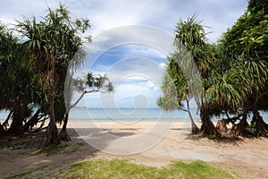 Beautiful nature of the Andaman Sea and the white sand beach at Patong Beach, Phuket Island, Thailand