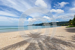 Beautiful nature of the Andaman Sea and the white sand beach at Patong Beach, Phuket Island, Thailand