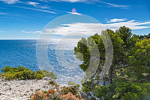 Beautiful nature of Calanques on the azure coast of France