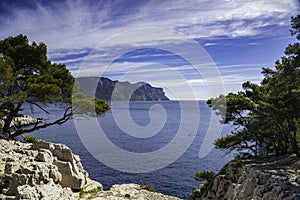 Beautiful nature of Calanques on the azure coast of France