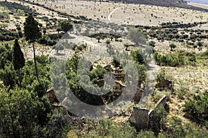 Ruin in the arid and dry nature around La Zubia, Granada, Andalusia, Spain