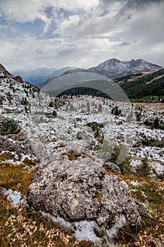 Beautiful nature in the Dolomites mountains in Northern Italy