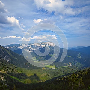 Beautiful nature and hills in the Schnee Alps in summer in Austria