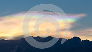 Nature Iridescent Pileus Cloud on sky