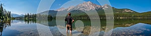 Beautiful nature landscape with mountain lake in British Columbia, Canada