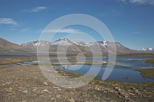 Beautiful nature and landscape near Longyearbyen, Spitsbergen  in Norway