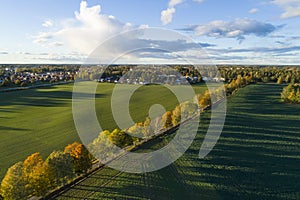 Beautiful nature and landscape photo of colorful autumn day in Sweden