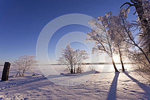Beautiful nature and landscape photo of Sweden Scandinavia at winter