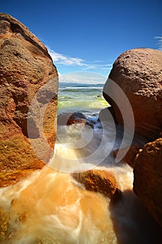 Beautiful Nature Landscape of rocks on a beach