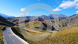 Beautiful nature landscape veiw of The Qilian Mountain Scenic Area Mount Drow in Qinghai China