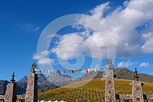 Beautiful nature landscape veiw of The Qilian Mountain Scenic Area Mount Drow in Qinghai China