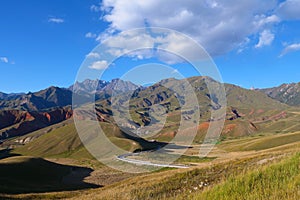 Beautiful nature landscape veiw of The Qilian Mountain Scenic Area Mount Drow in Qinghai China