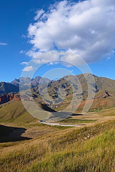 Beautiful nature landscape veiw of The Qilian Mountain Scenic Area Mount Drow in Qinghai China