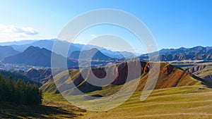 Beautiful nature landscape veiw of The Qilian Mountain Scenic Area Mount Drow in Qinghai China